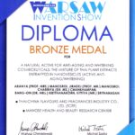 Manose Health and Beauty Research Center (Manose) and Thai – China flavours and fragrances industry Co.,Ltd. (TCFF) has been awarded the Bronze Medal and Diploma Bronze Medal for A natural active for anti-aging and whitening cosmeceuticals : The mixture of Thai plant extracts entrapped in nanovesicles (Active anti-aging/whitening)